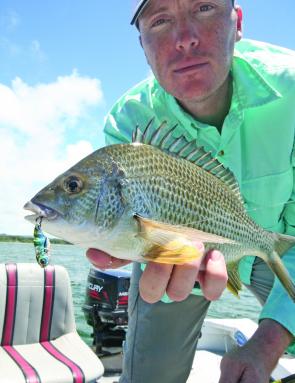 The author caught this bream on a mini vibration lure.